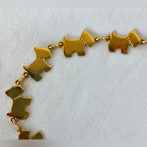 πΆGoldtone Scotty/Westie Dog Metal Link Chain Belt, adjustable, 38β, EUC - Picture 10 of 10